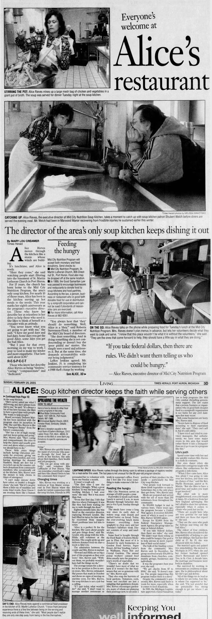 Alices Restaurant - Feb 2001 Profile Article